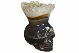 Polished Agate Skull with Quartz Crown #149555-1
